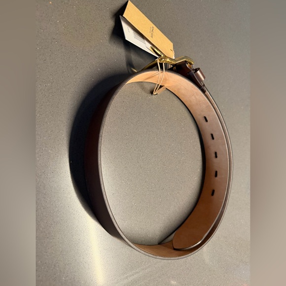 Michael Kors Collection Dark Brown Leather Belt with Gold Buckle Small NEW main image 11